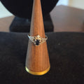 Vintage Size 8 Sterling Silver with Black Oval Sapphire Ring