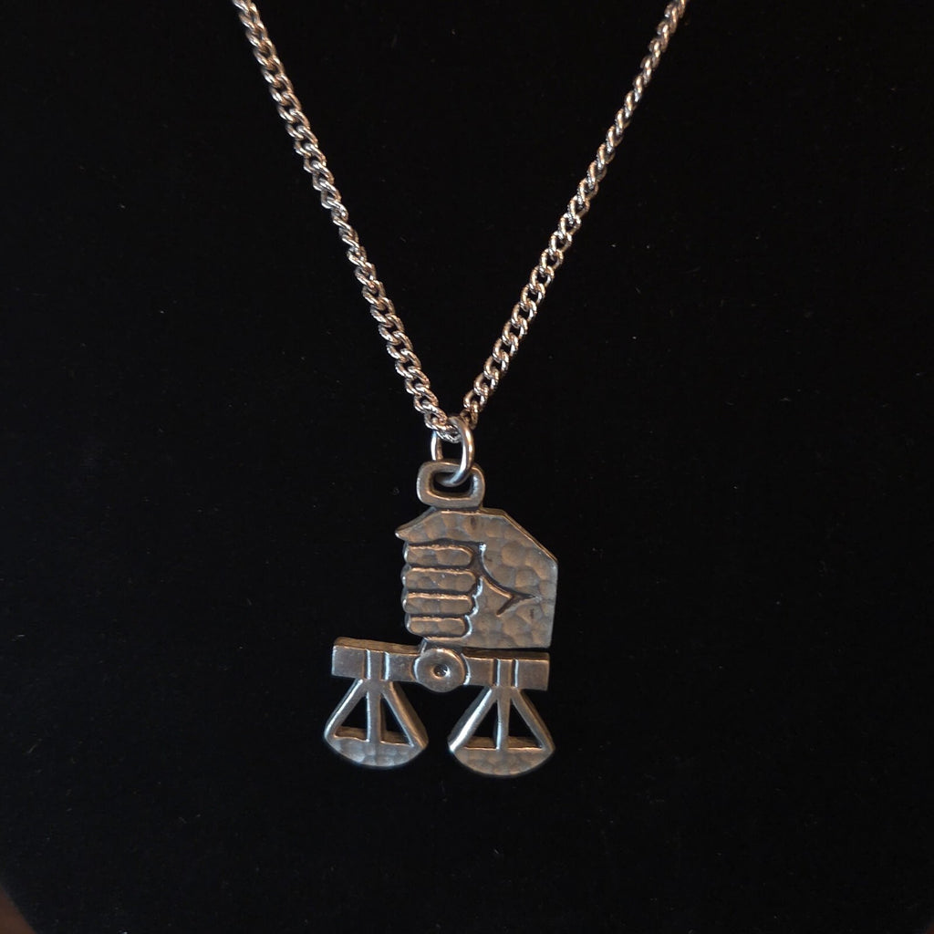 Scales of Justice Silver Tone Necklace