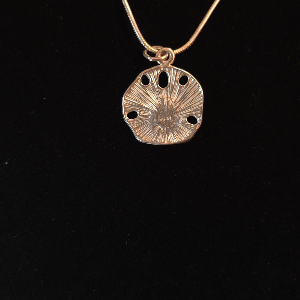 Vintage Sterling Silver Snake Chain with Sterling Sand Dollar Charm