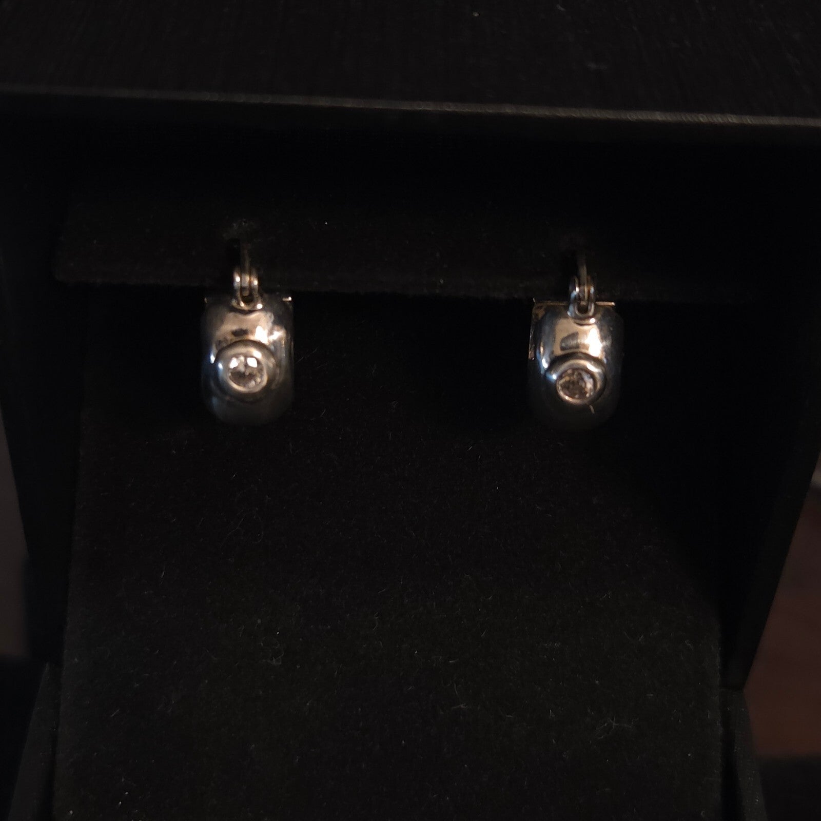 Vintage Sterling Silver CZ Hoops