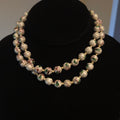 Vintage White 32" Knotted 9.5mm Cloisonné Bead Necklace