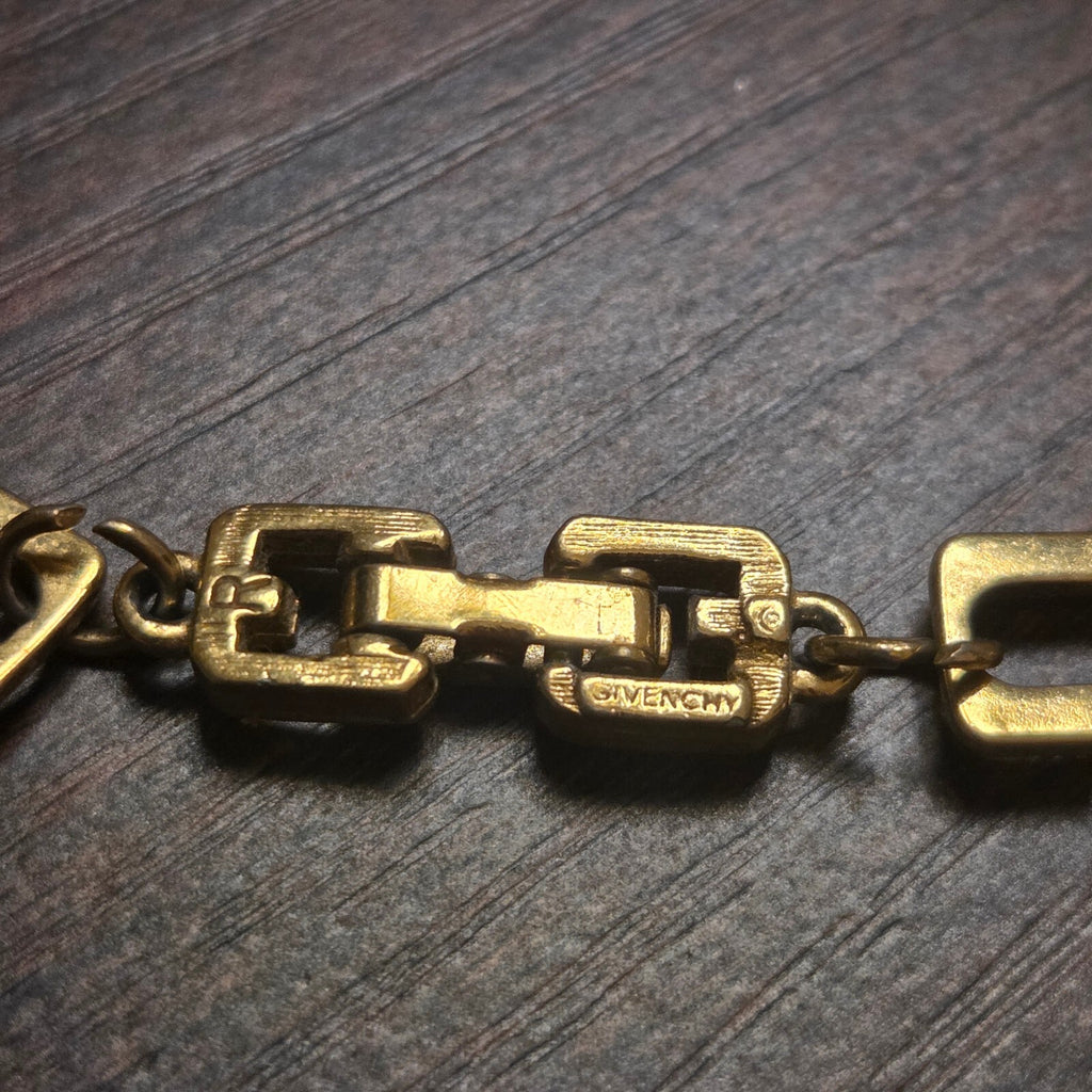 Vintage 16" Givenchy gold-plated G-logo link chain necklace