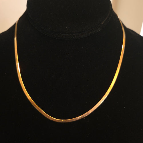 14K Gold 3mm 18" Herringbone Necklace