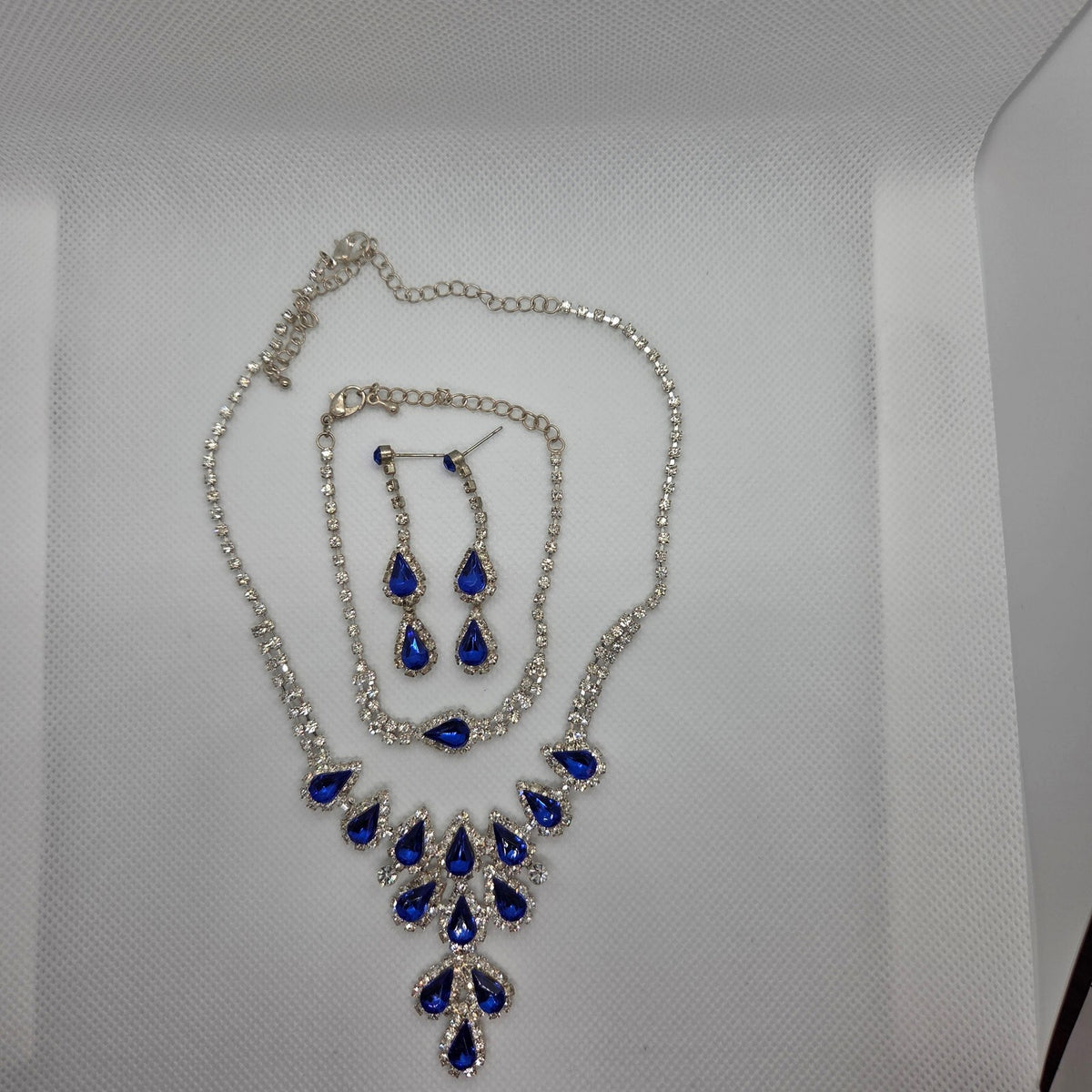 Royal Blue and Silver Rhinestone Jewelry Set