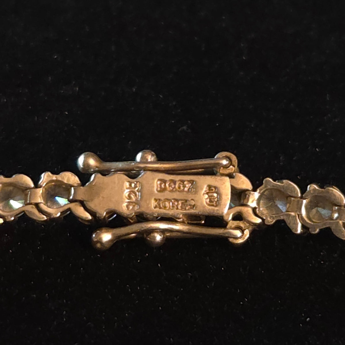 Vintage 7 1/2" Sterling Silver S-Link Tennis Bracelet