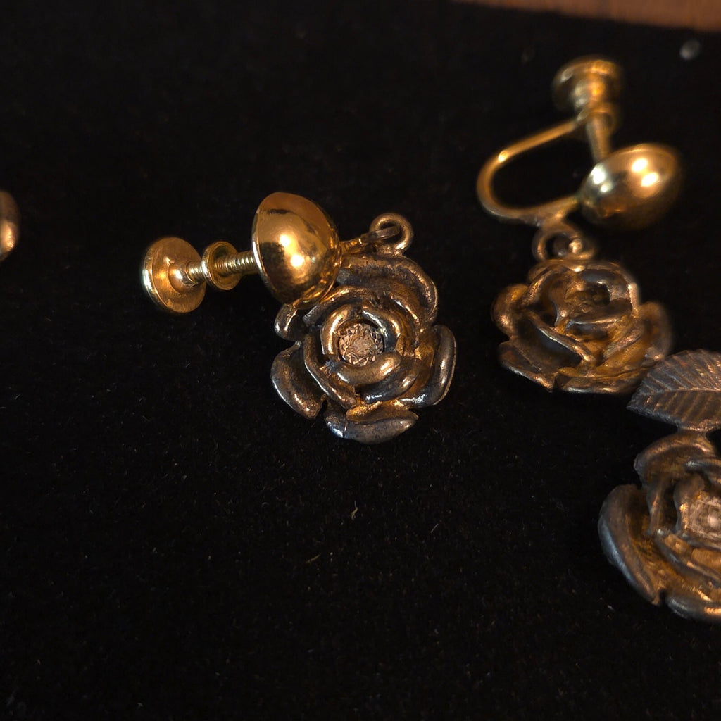 Gold Over Sterling Silver AVON Rose Set