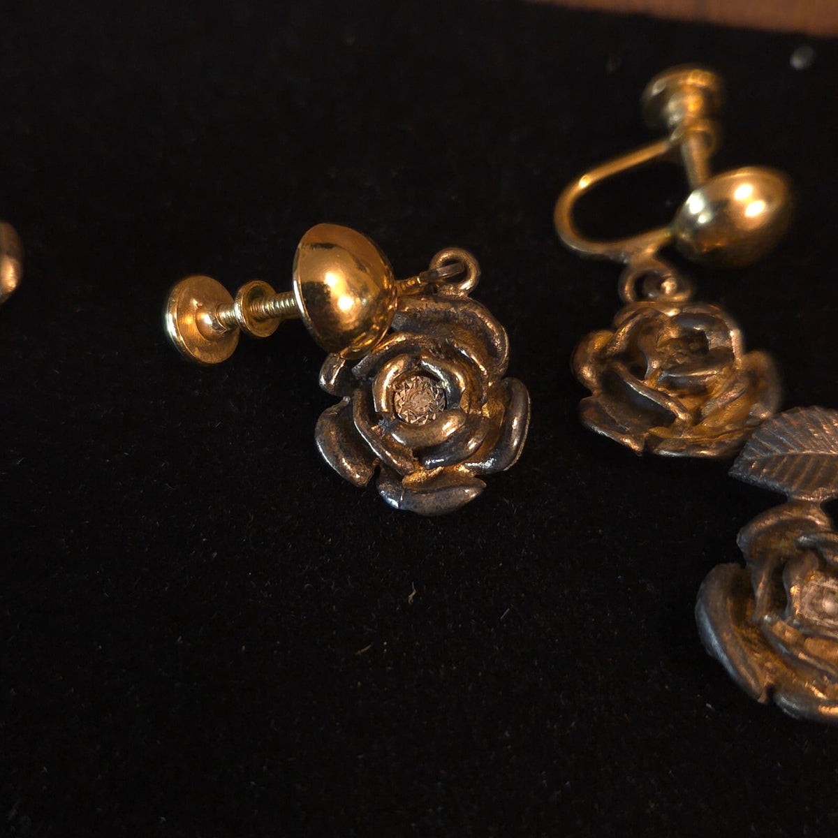 Gold Over Sterling Silver AVON Rose Set