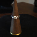 Vintage Size 6 Sterling Silver Filigree Ring with Center CZ