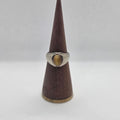 Vintage 10K White Gold Size 8 1/2 Ring with Brown Cat's Eye
