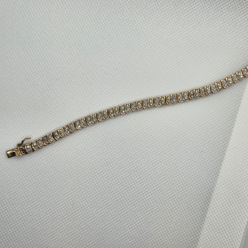 Vintage 8" Gold over Sterling Silver Tennis Bracelet