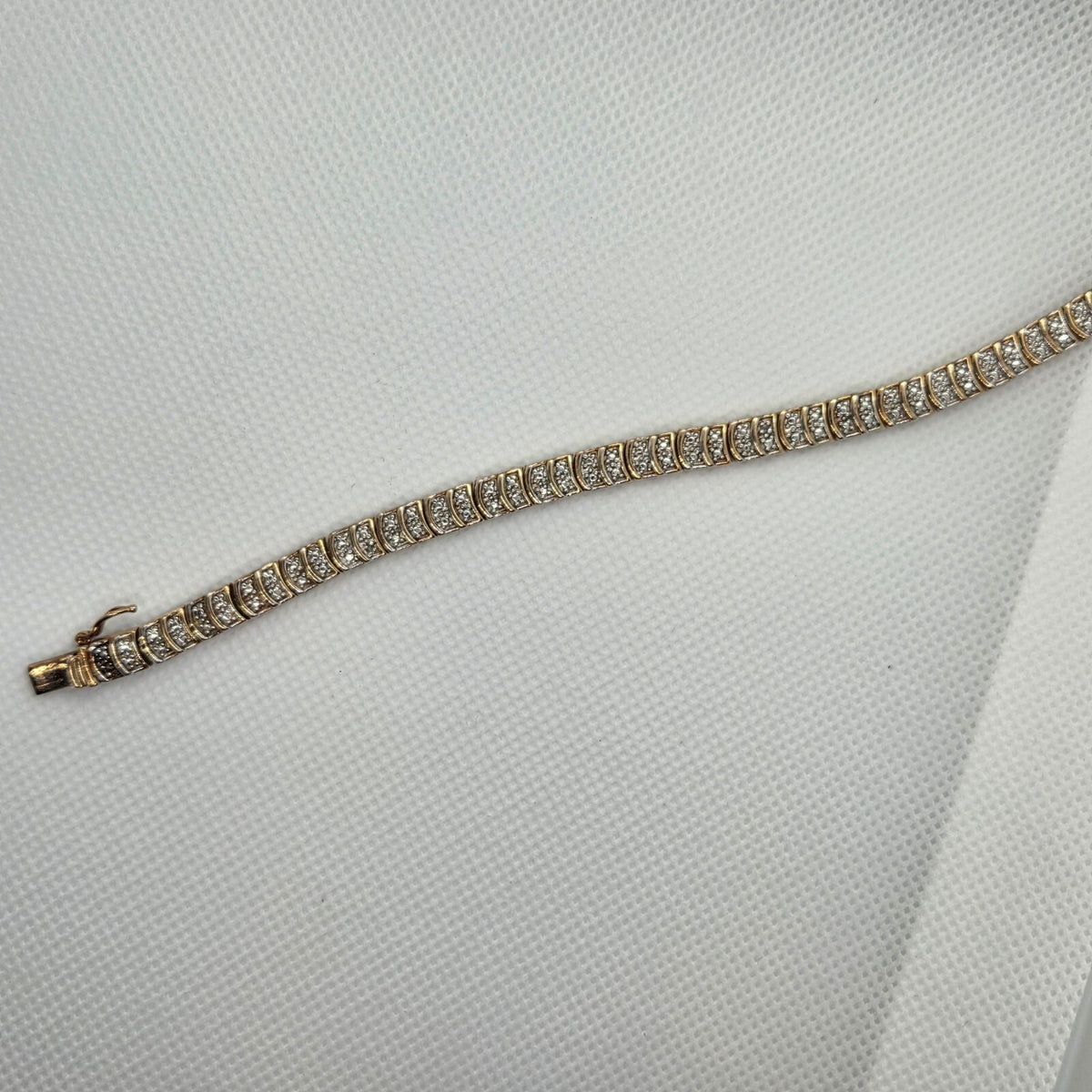Vintage 8" Gold over Sterling Silver Tennis Bracelet