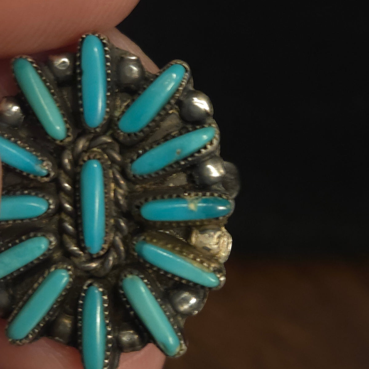Vintage Size 6 C-R Zunie Turquoise Ring