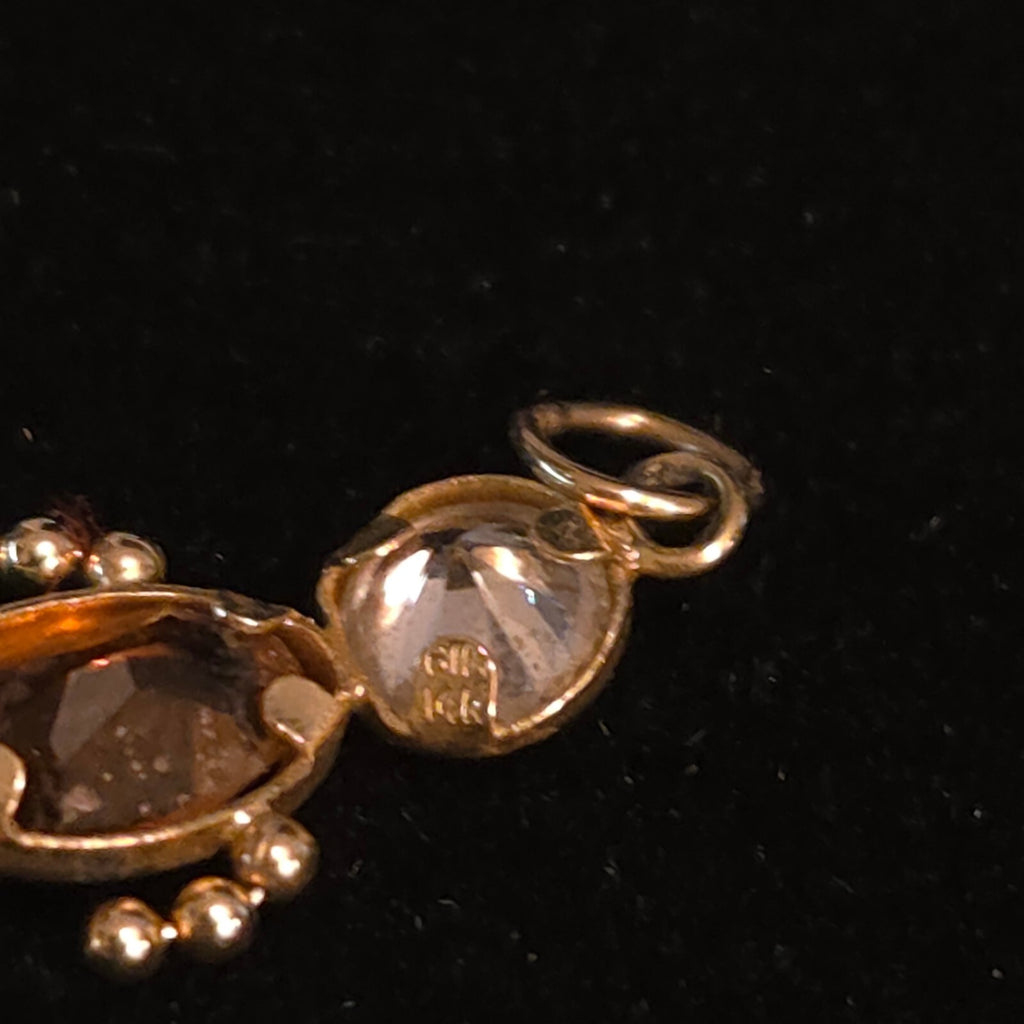 Vintage 14K Gold 3/4" Birthstone Child Pendant - November