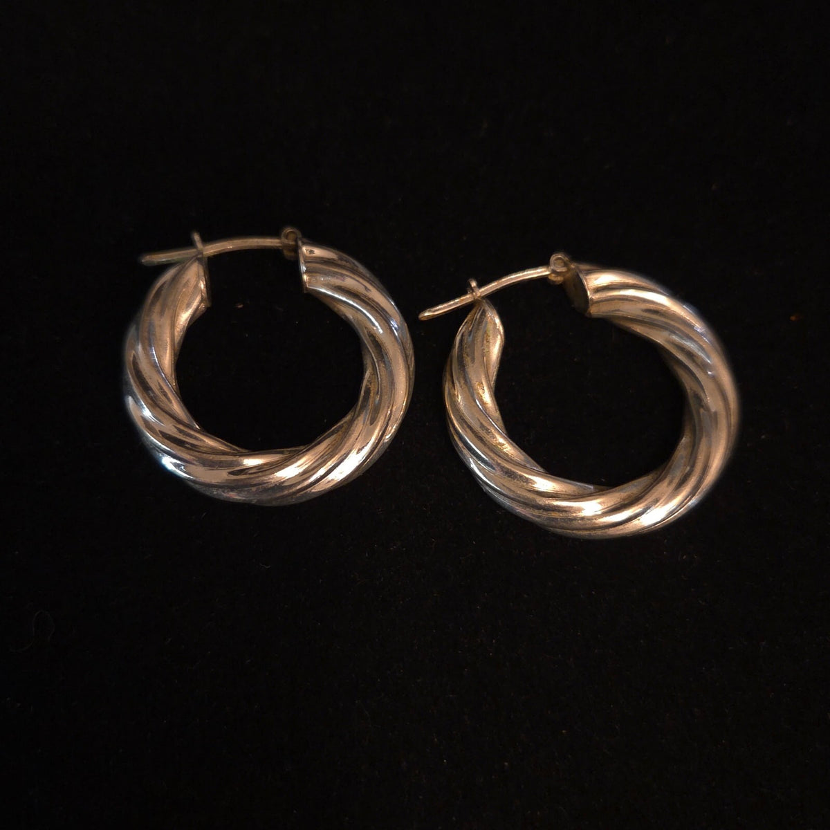 Sterling Silver Twist Hoop Earrings