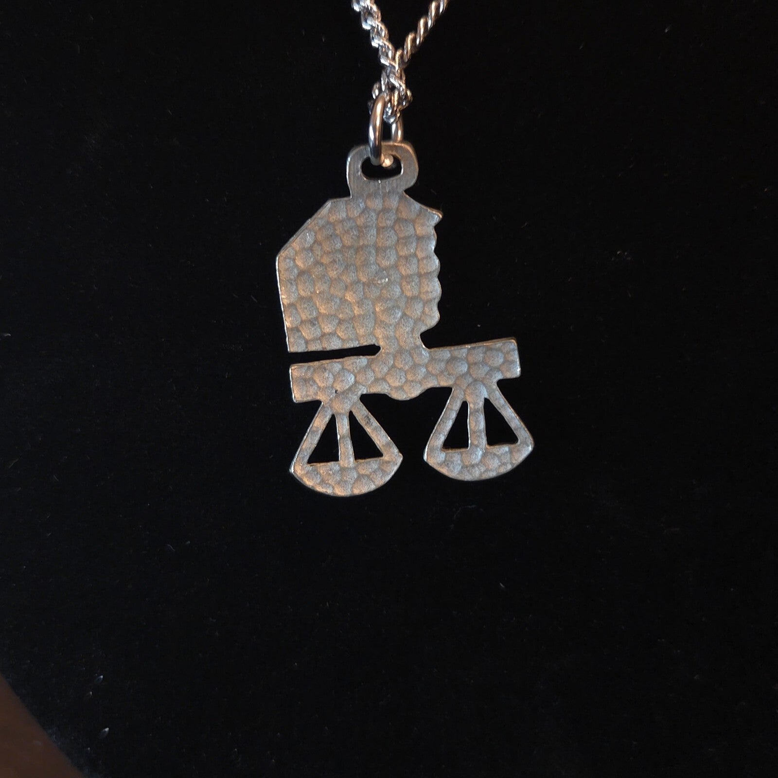 Scales of Justice Silver Tone Necklace
