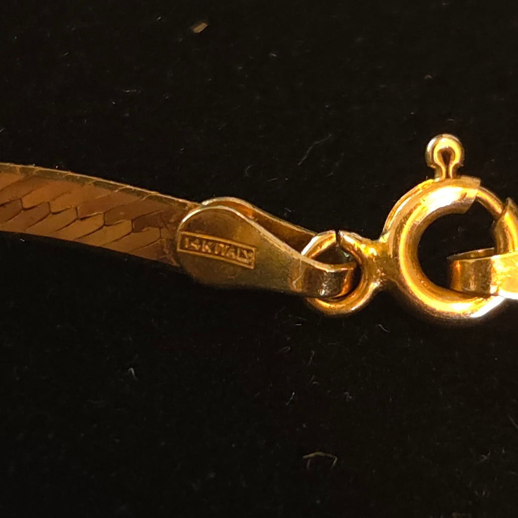 14K Gold 3mm 18" Herringbone Necklace