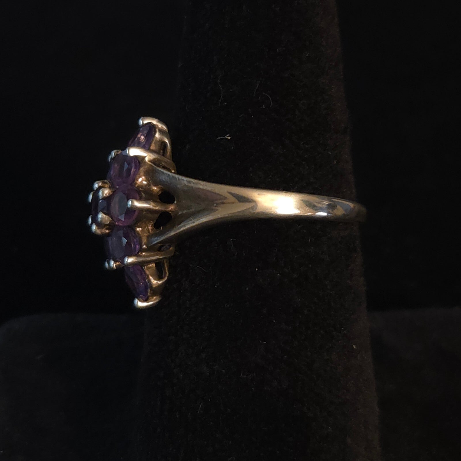 Vintage Size 7 Estate Sterling Silver Amethyst Cocktail Ring