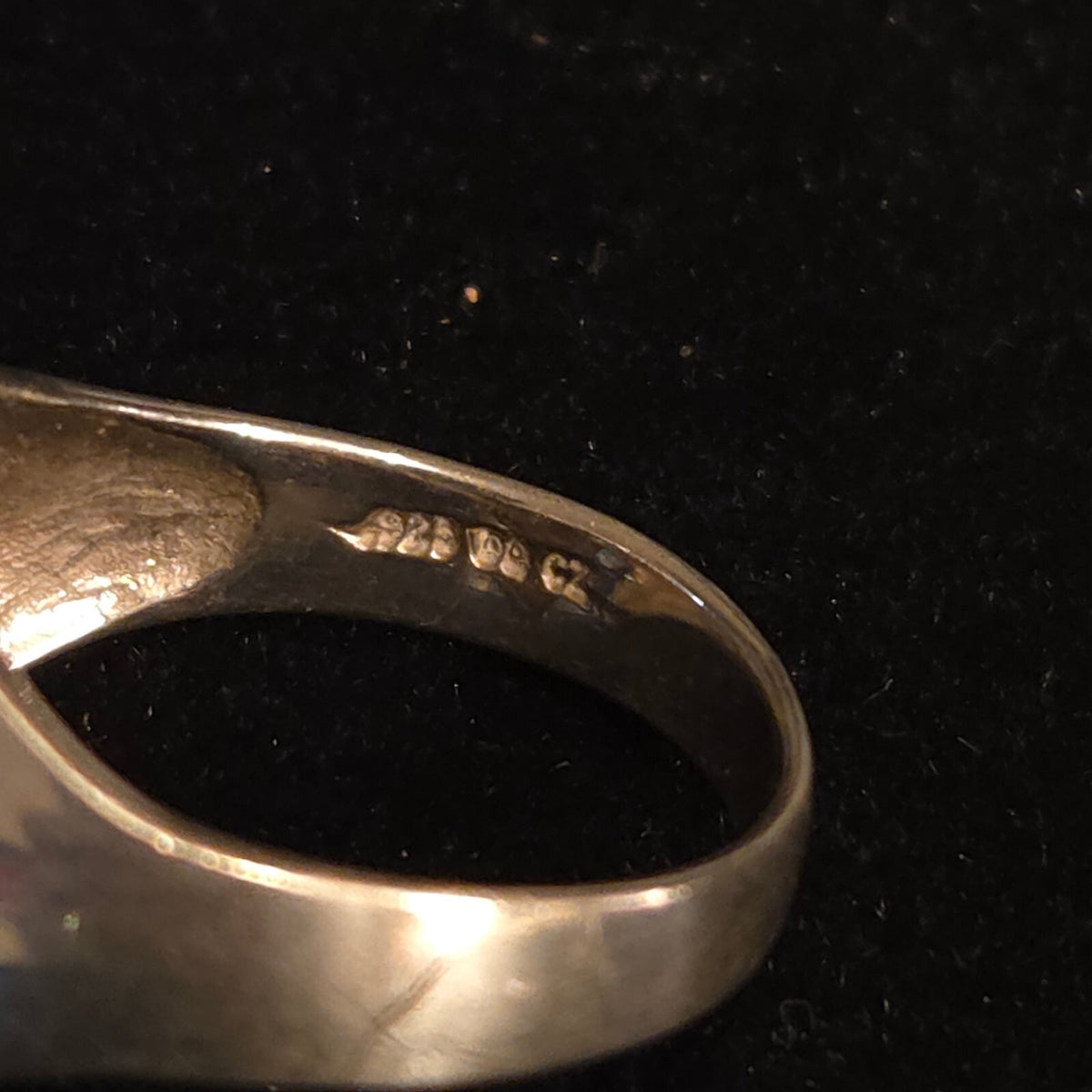 Vintage Size 7 Sterling Silver Marquee-cut CZ Bypass Ring