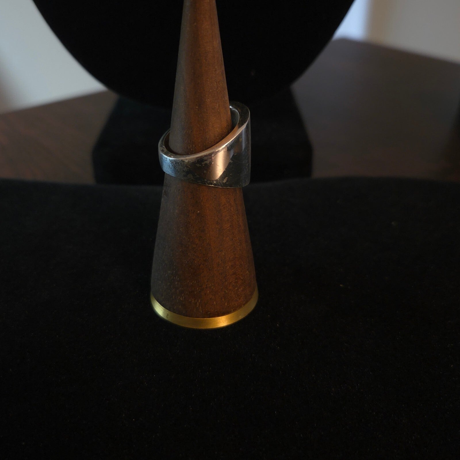 Vintage Size 8 Sterling Silver Wide Silver Ring
