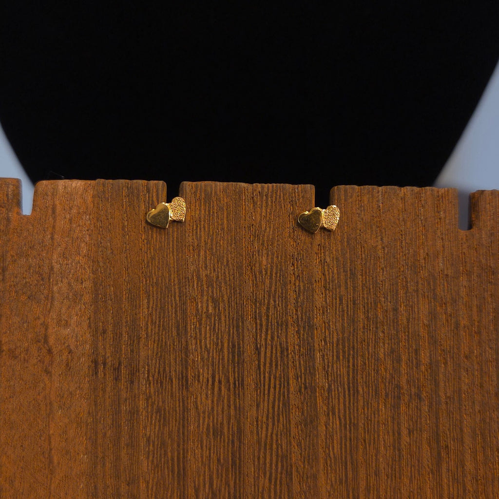Vintage 14K Gold Double Heart Earrings (studs)