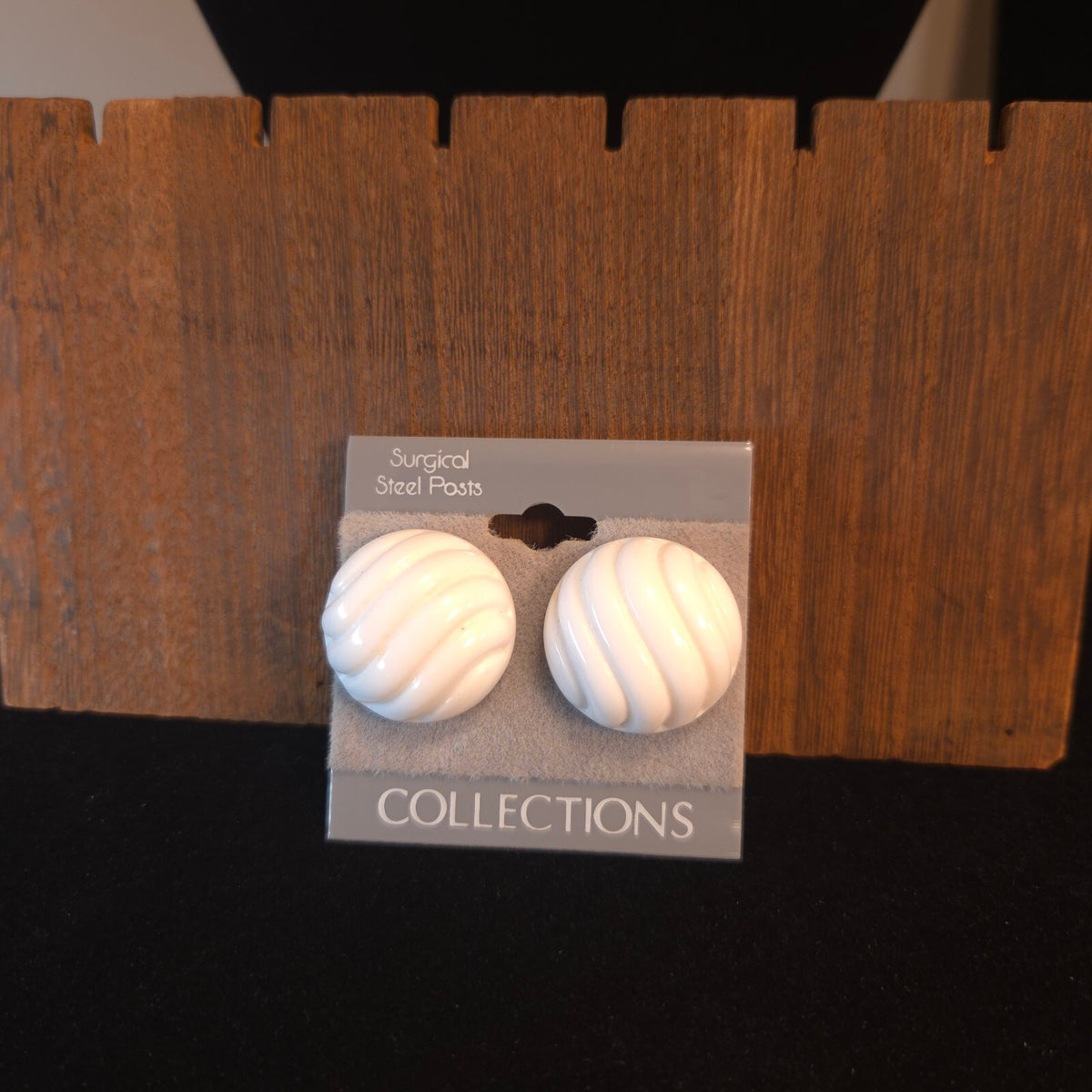 Montgomery Ward White Wave Earrings