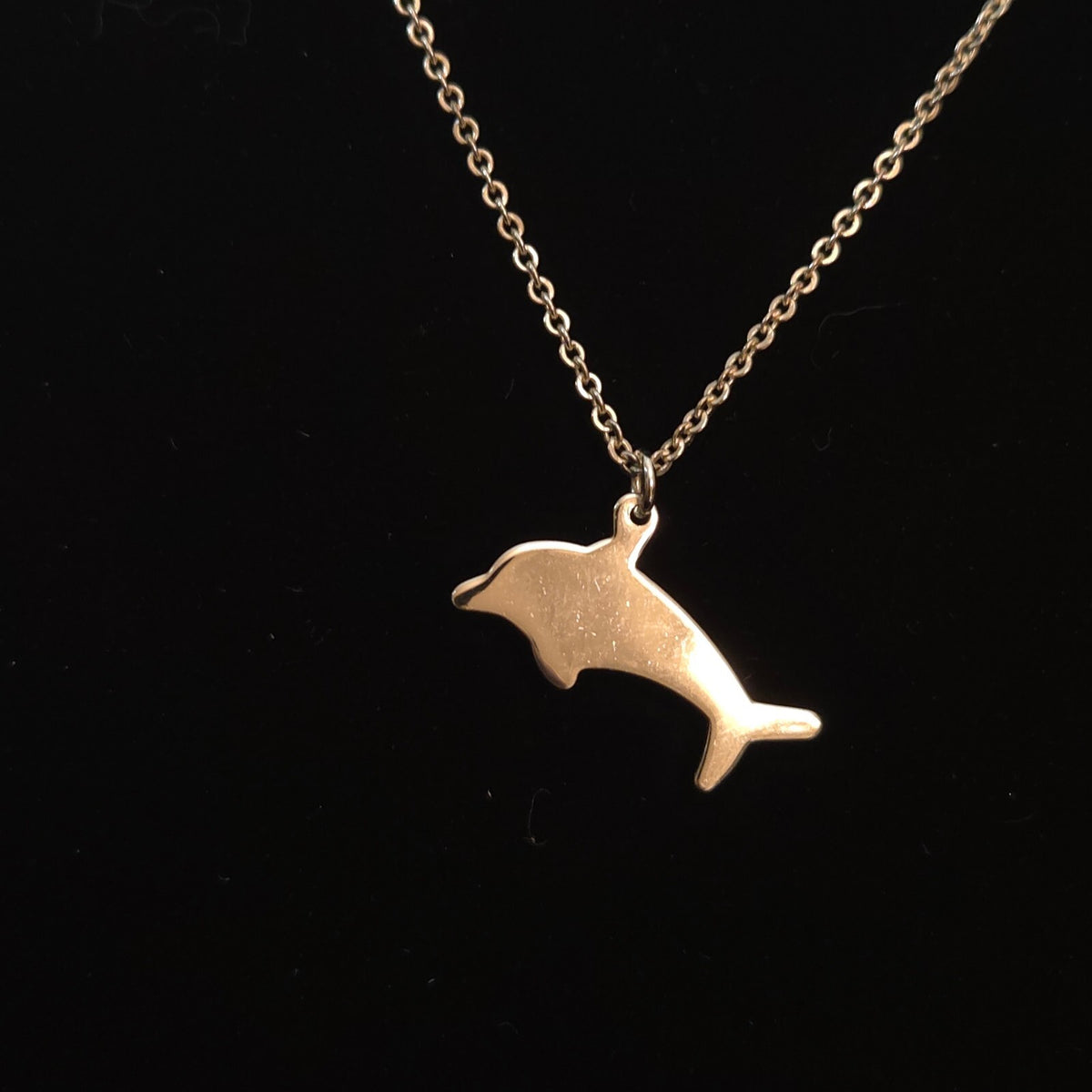Silver-Tone 18" Blue Dolphin Pendant Necklace