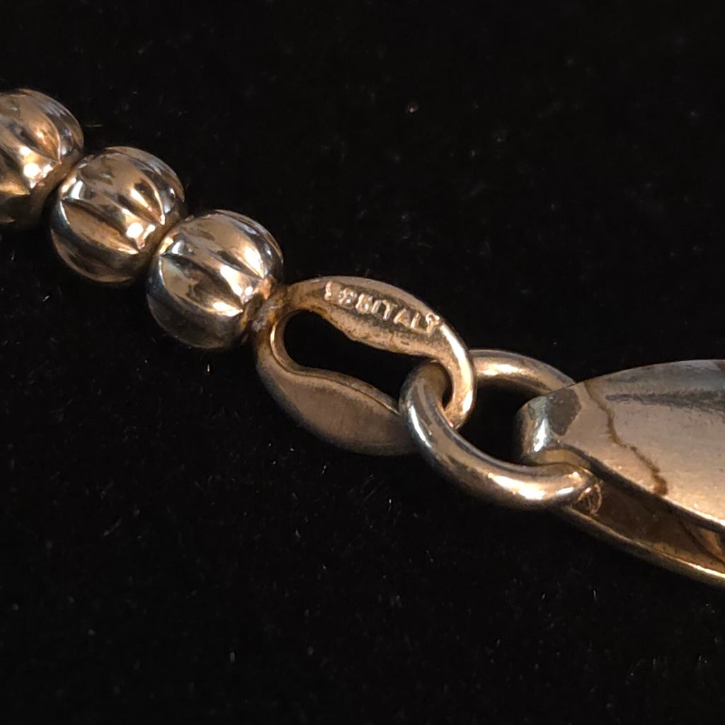 Sterling Silver and Gold 7 1/2" Beaded Bracelet