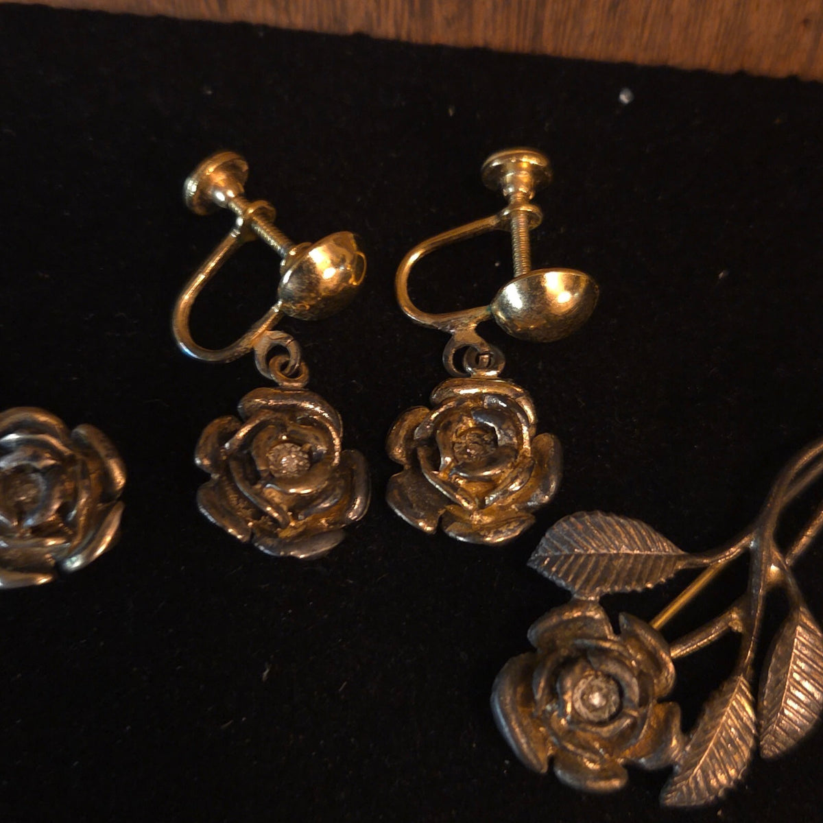 Gold Over Sterling Silver AVON Rose Set