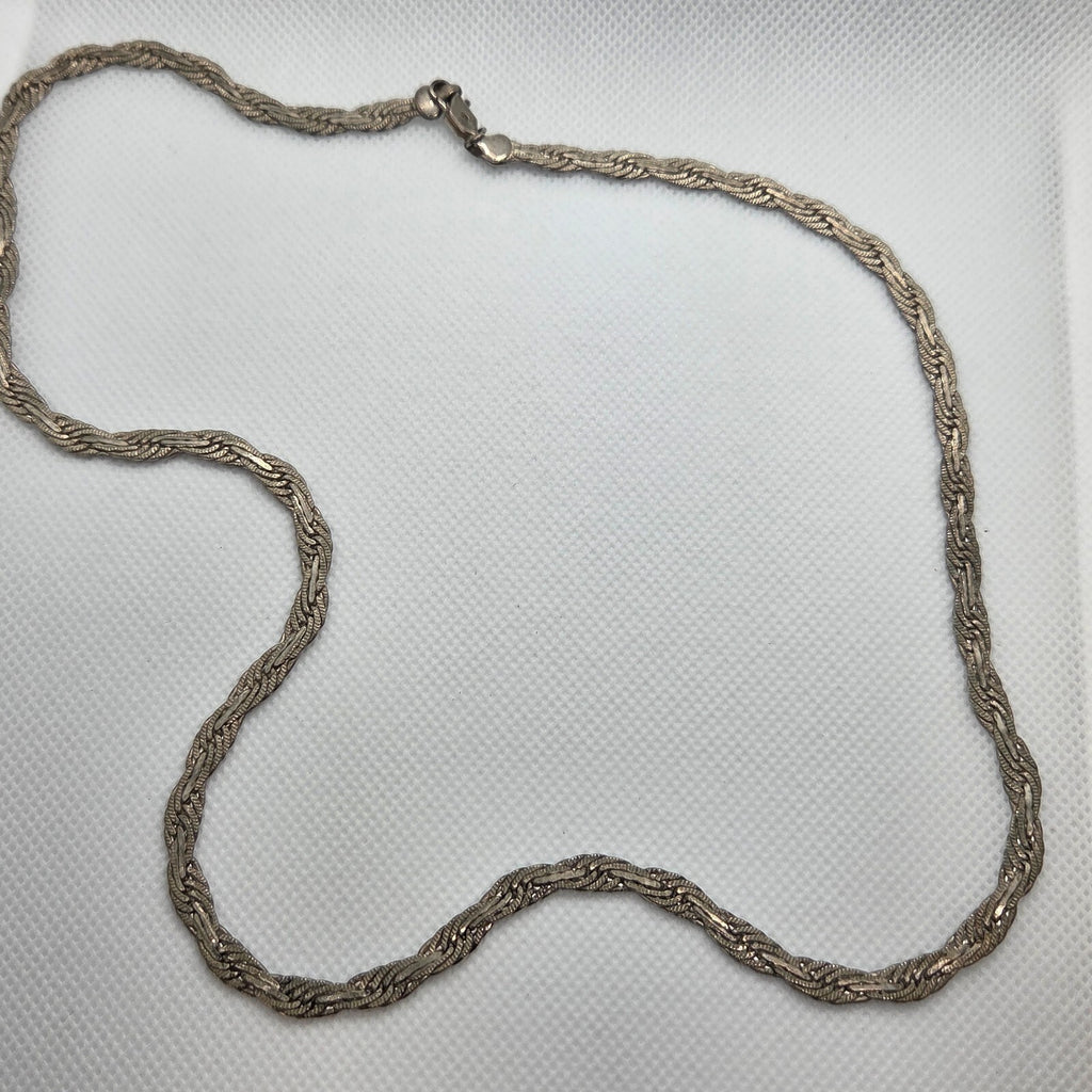 Sterling Silver 24" Italian Rope Woven Chain Necklace