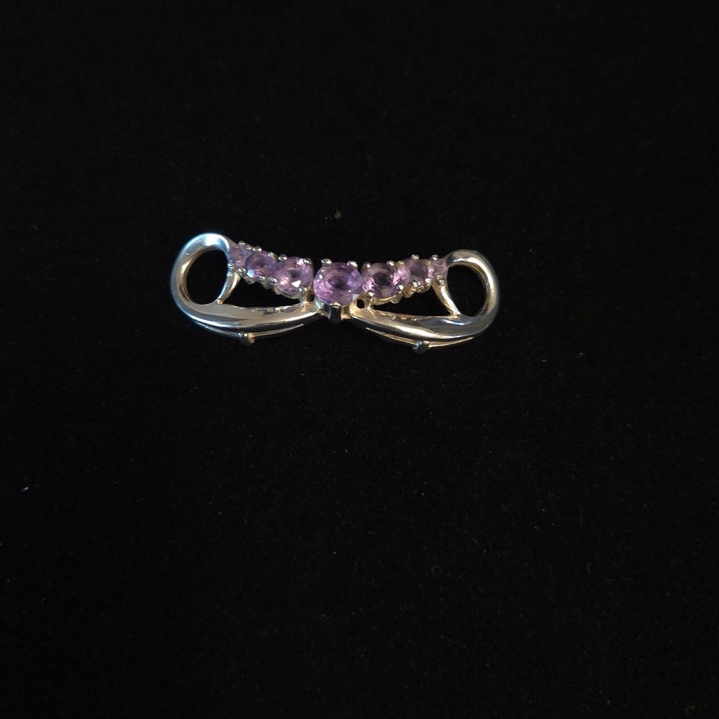 Vintage 925 Sterling Silver & Amethyst Slide Pendant