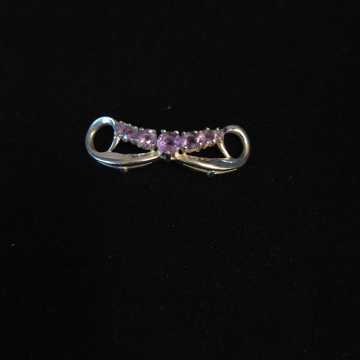 Vintage 925 Sterling Silver & Amethyst Slide Pendant