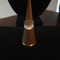 Vintage Size 7 Sterling Silver Ribbed Fluted Edge Ring
