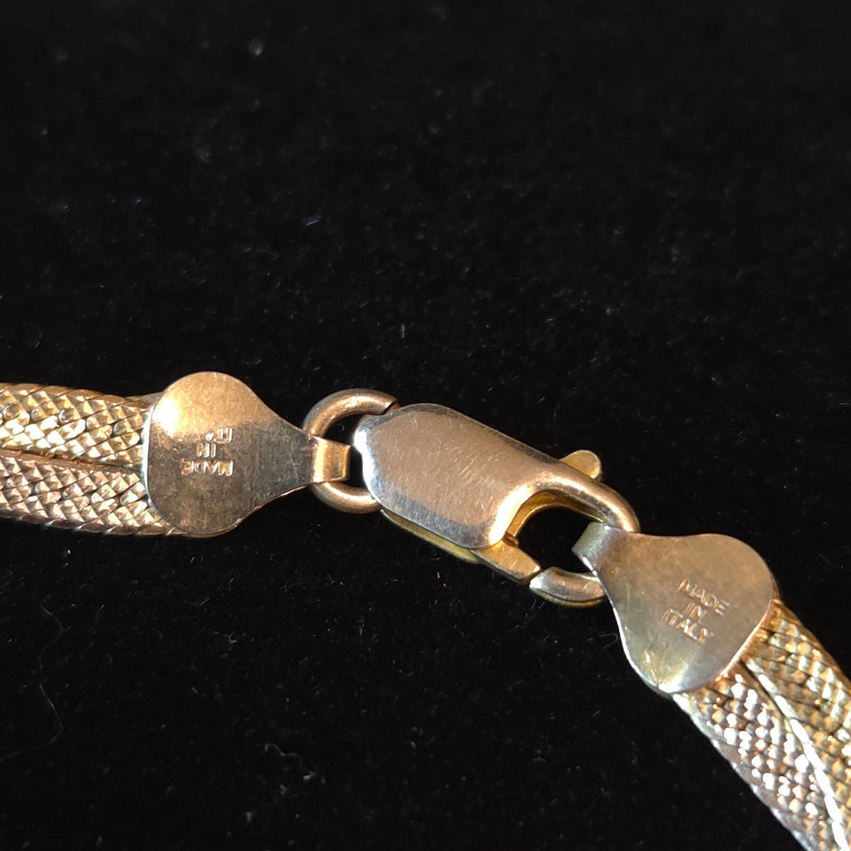Sterling Silver 7" Tri-Color Braided Bracelet