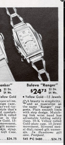Vintage 1938 Bulova Ranger Watch with Presentation Box