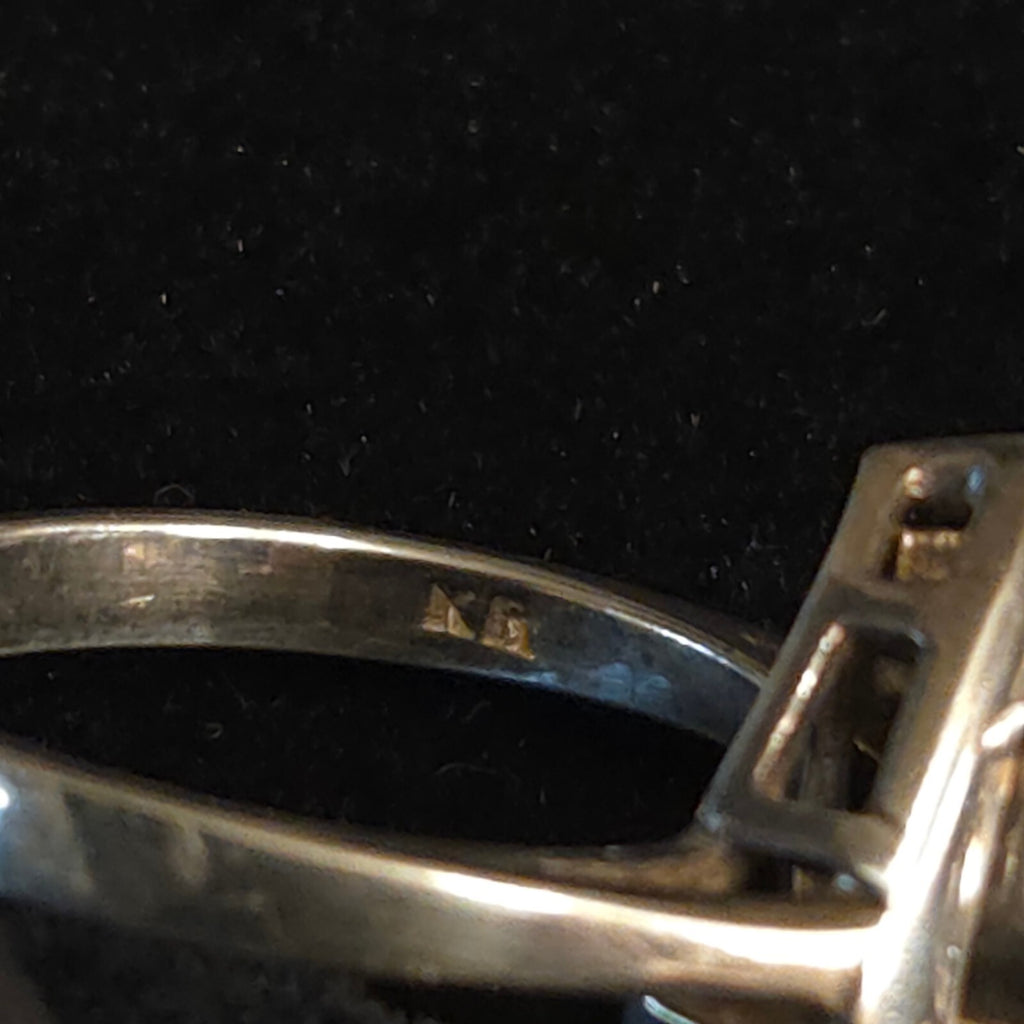 Vintage Size 7 Sterling Silver DQ Diamonique Heart CZ Ring
