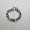 VINTAGE 8 1/2" Heavy Sterling Silver Barbell DNA Bracelet - Spratling Style