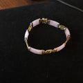 Vintage Gold over Sterling Silver Lavender Jade Bracelet