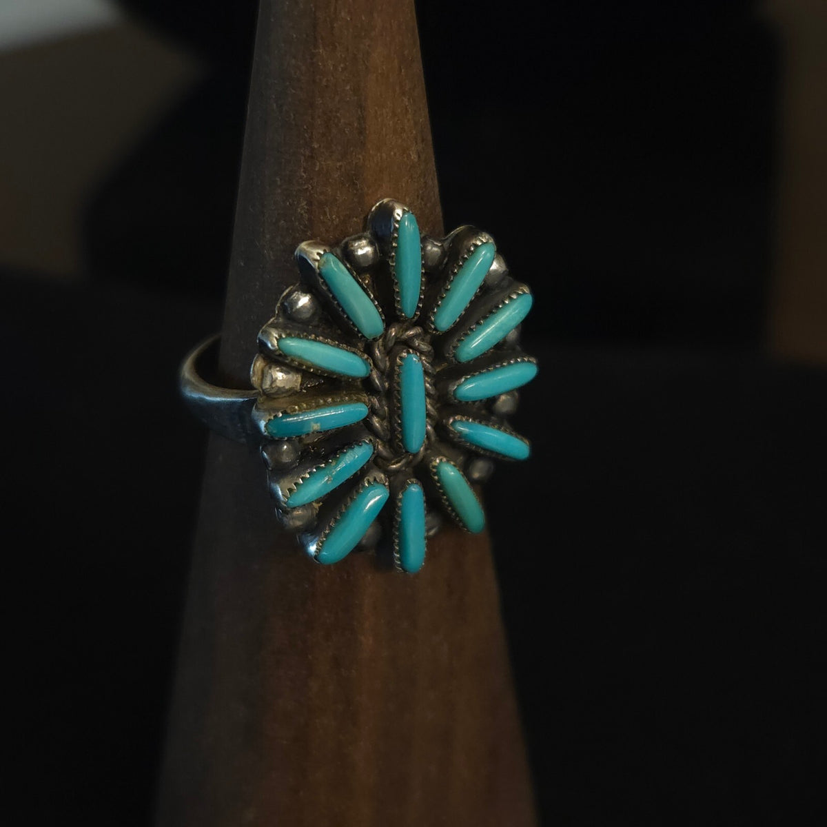 Vintage Size 6 C-R Zunie Turquoise Ring