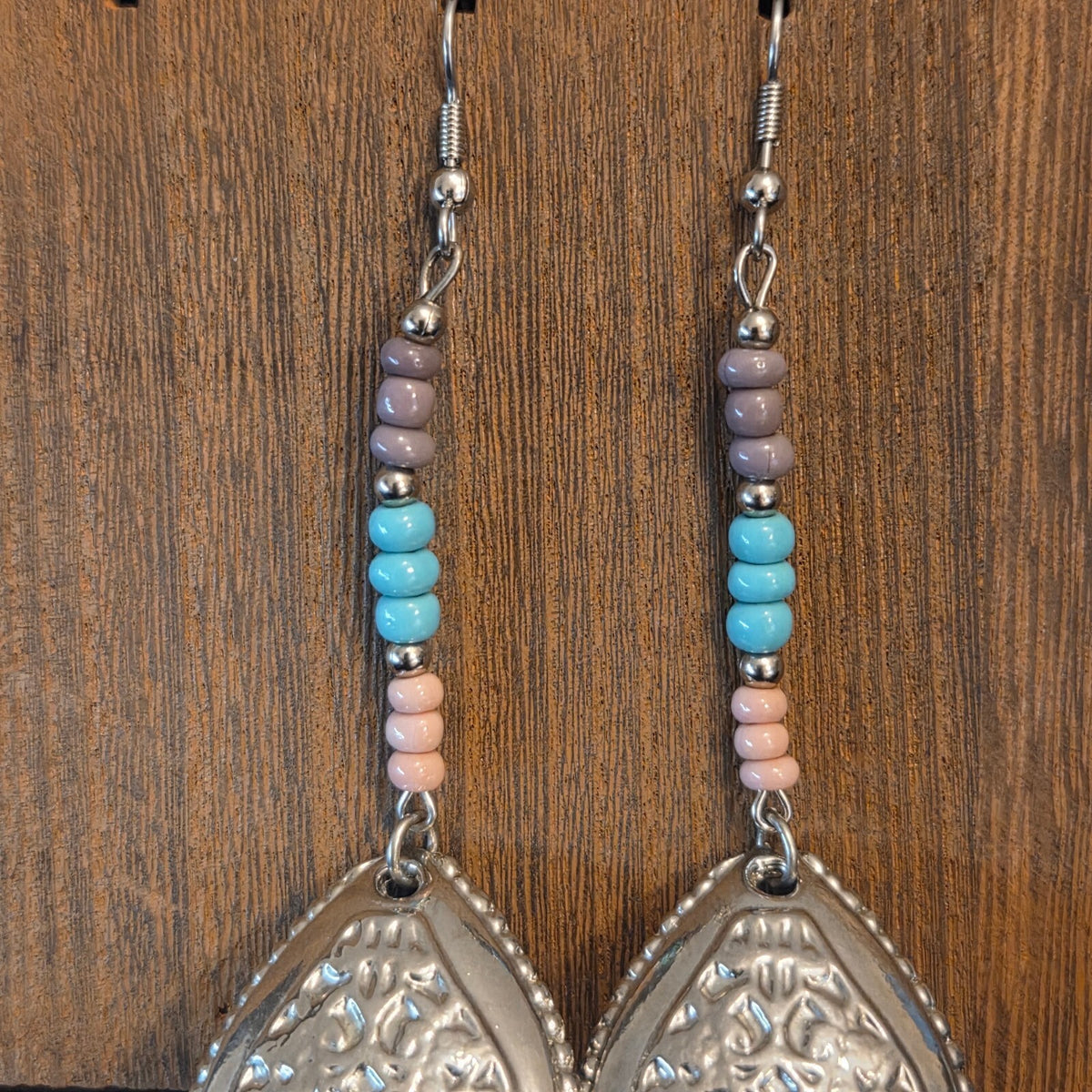 Silver-Tone Boho Dangle Earrings (3.5" Long)