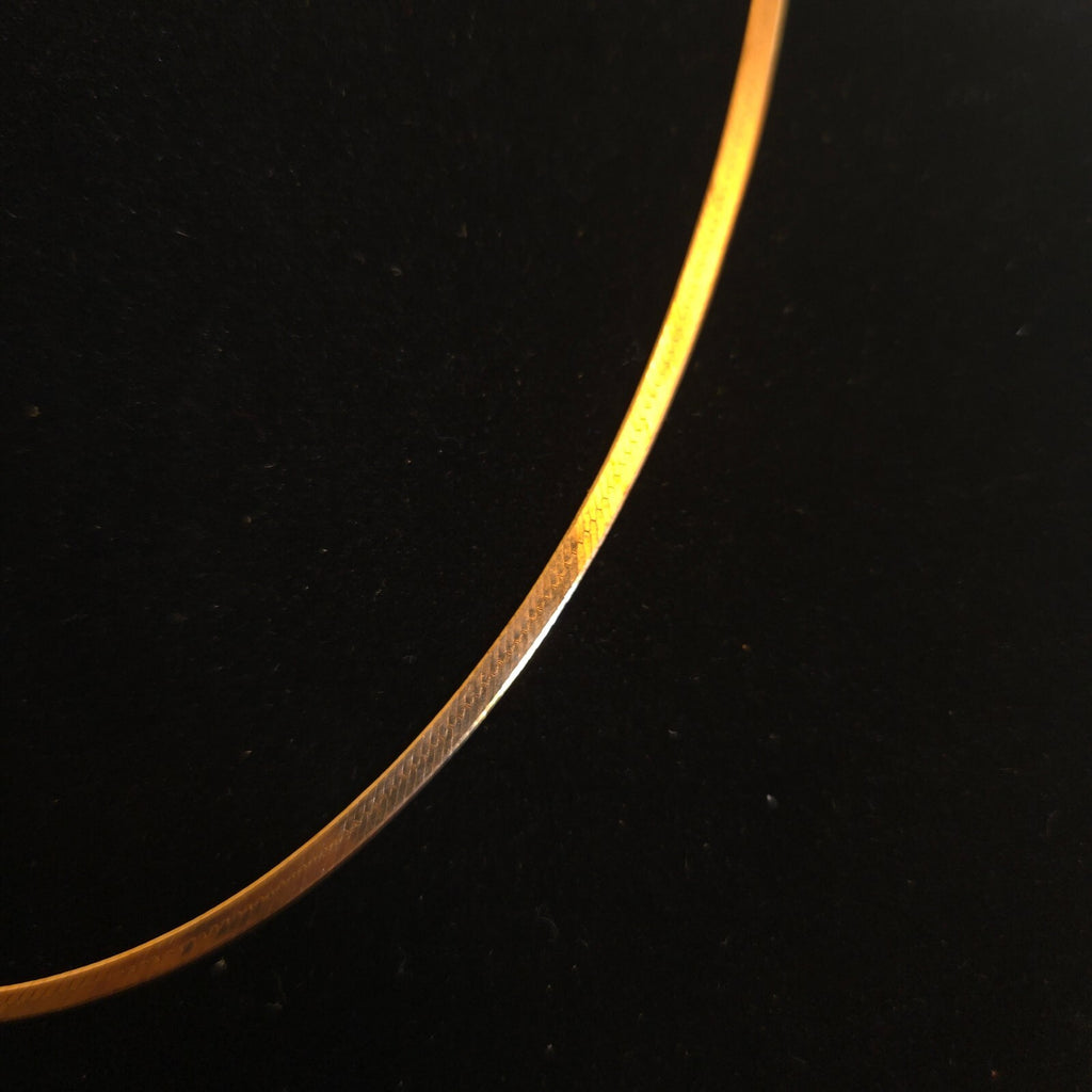 14K Gold 3mm 18" Herringbone Necklace