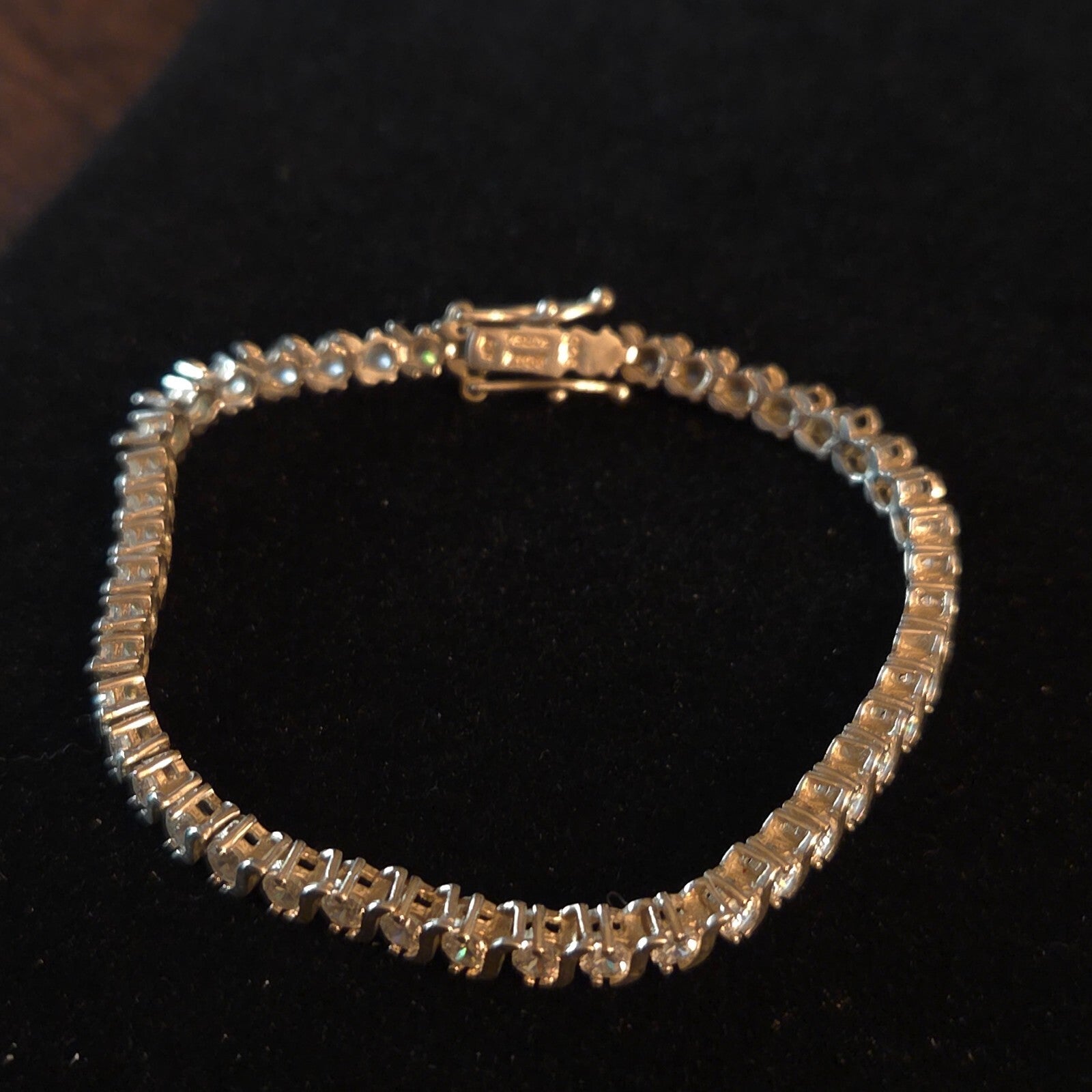 Vintage 7 1/2" Sterling Silver S-Link Tennis Bracelet