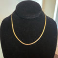 14K Gold 3mm 18" Herringbone Necklace