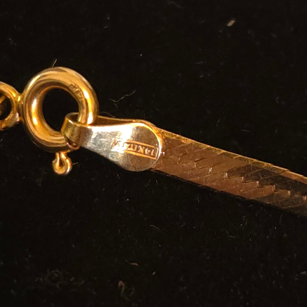 14K Gold 3mm 18" Herringbone Necklace