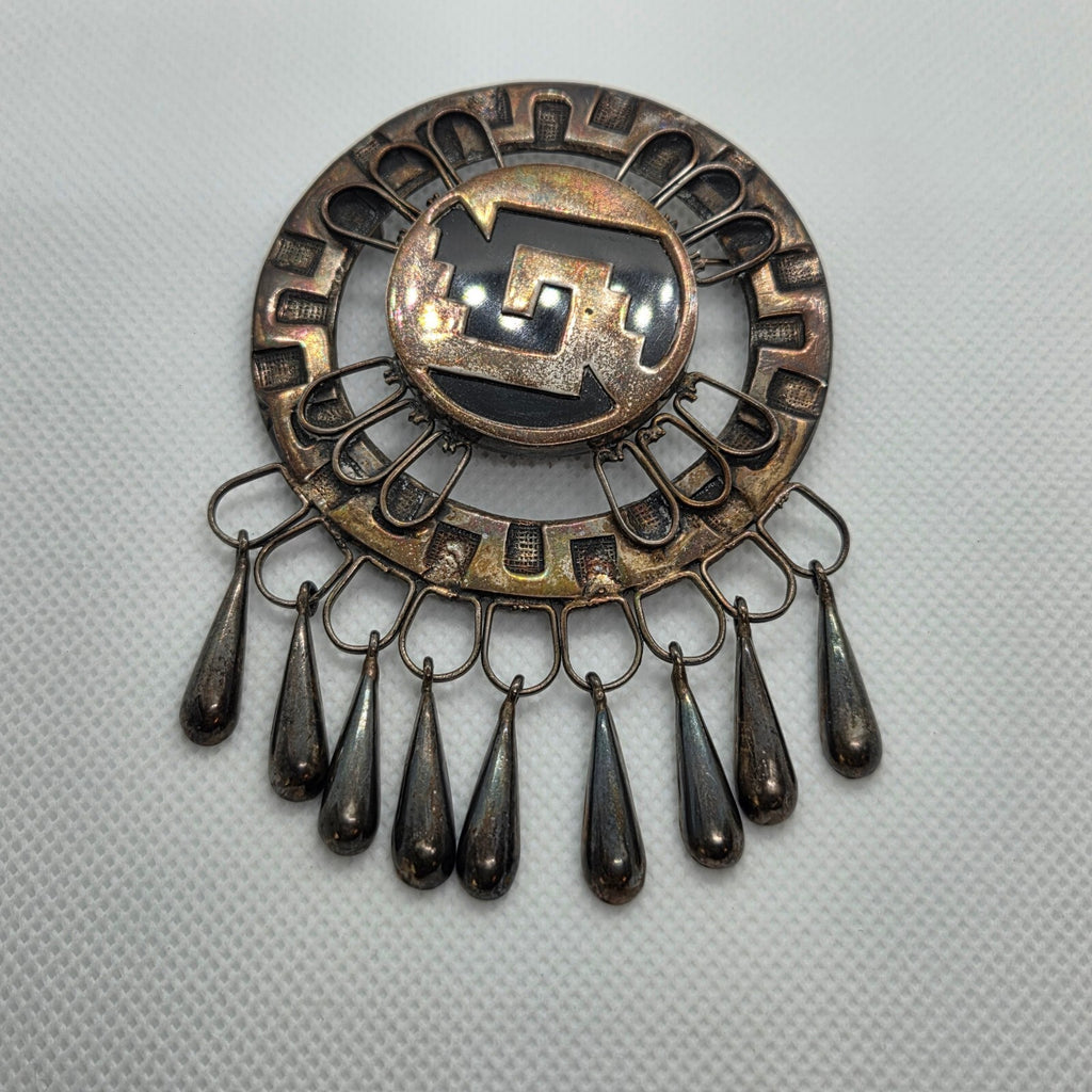 Vintage Mid-Century Mexican Sterling Silver Brooch