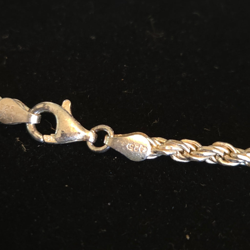 Italian Sterling Silver 22" Diamond-cut Rope Chain