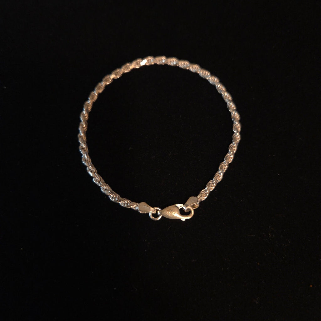 Sterling Silver 3MM 7" Rope Chain Bracelet