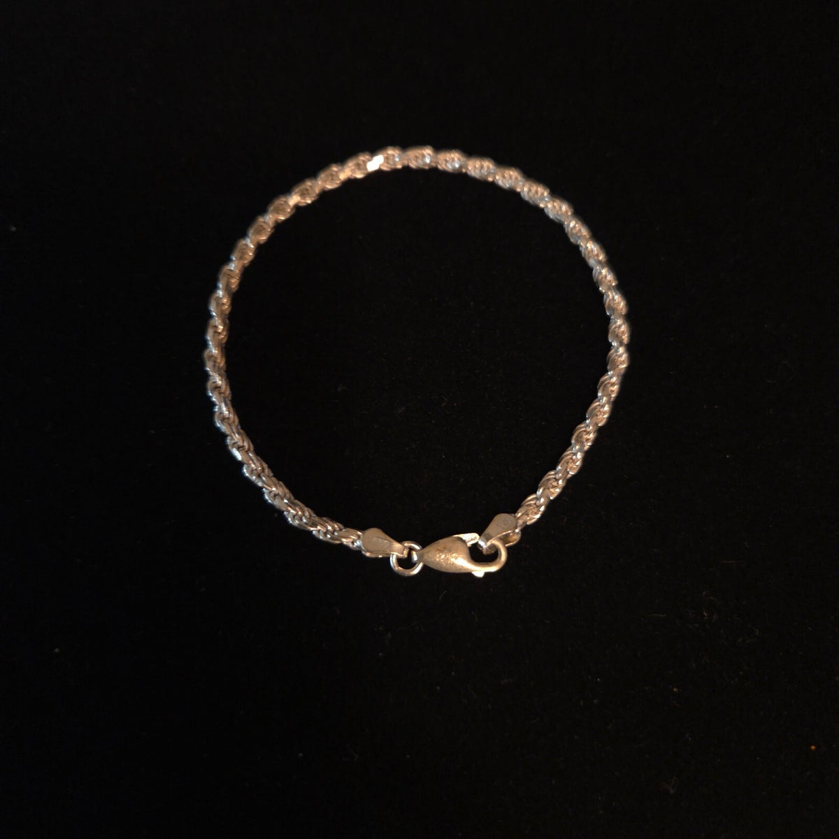Sterling Silver 3MM 7" Rope Chain Bracelet