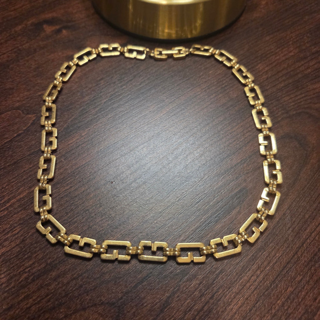 Vintage 16" Givenchy gold-plated G-logo link chain necklace