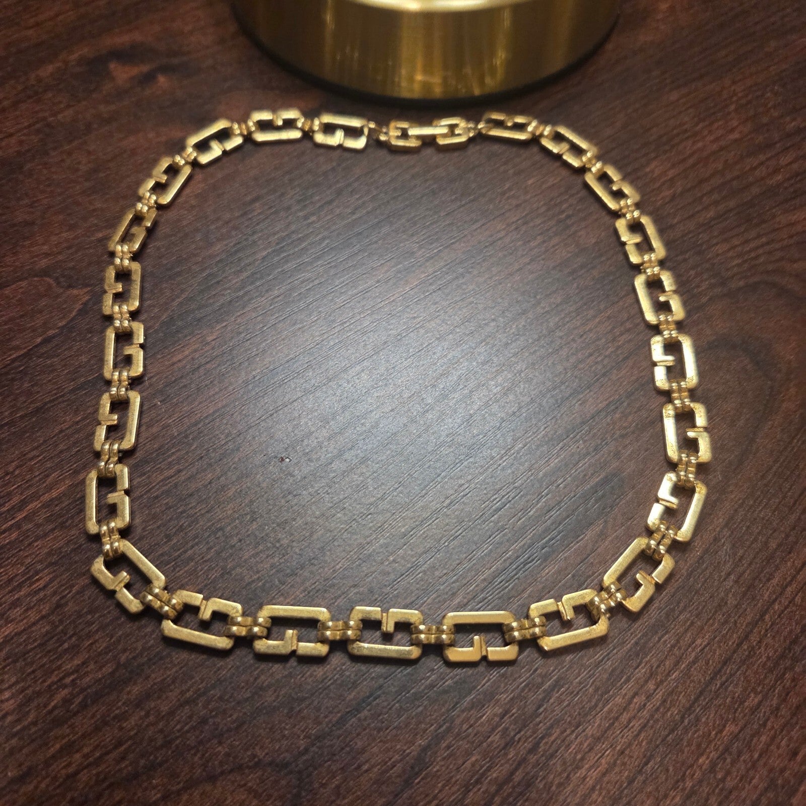 Vintage 16" Givenchy gold-plated G-logo link chain necklace