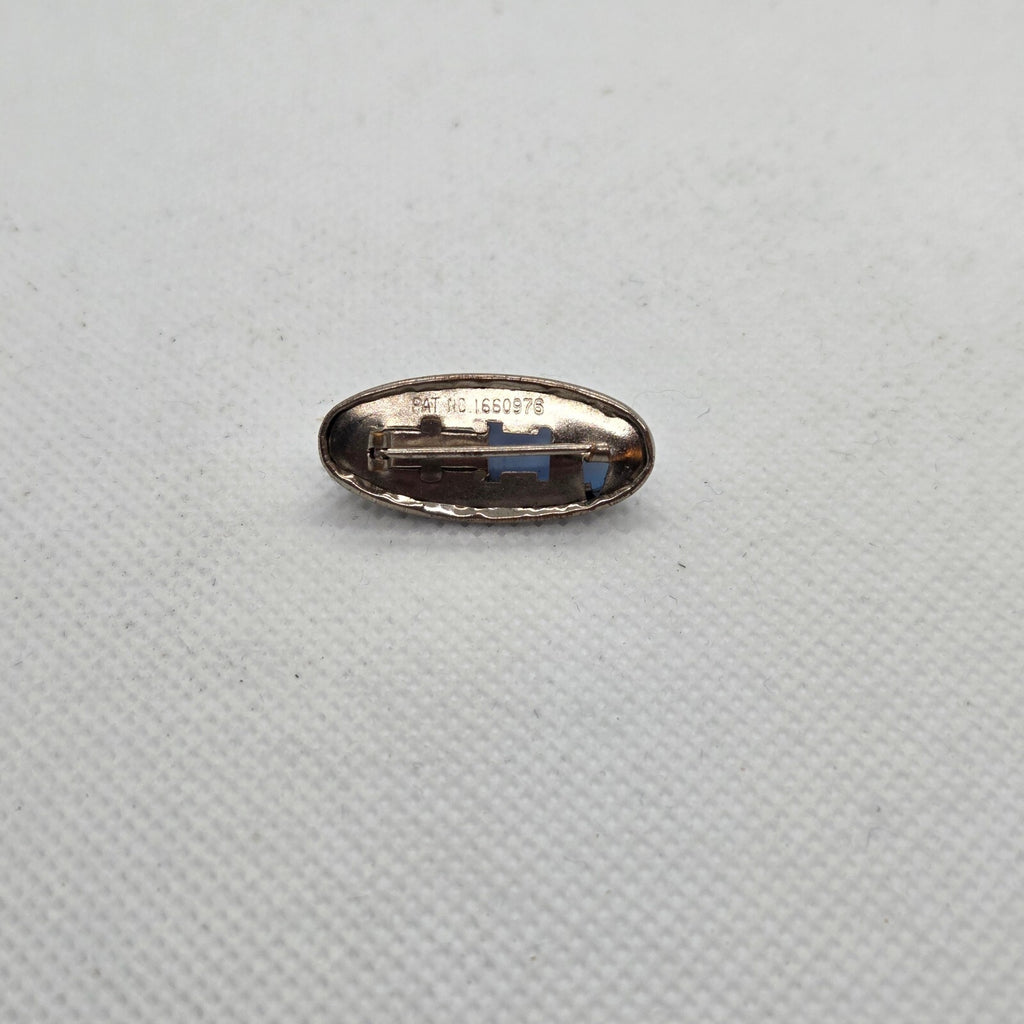 Vintage 1" Periwinkle Blue Oval Brooch